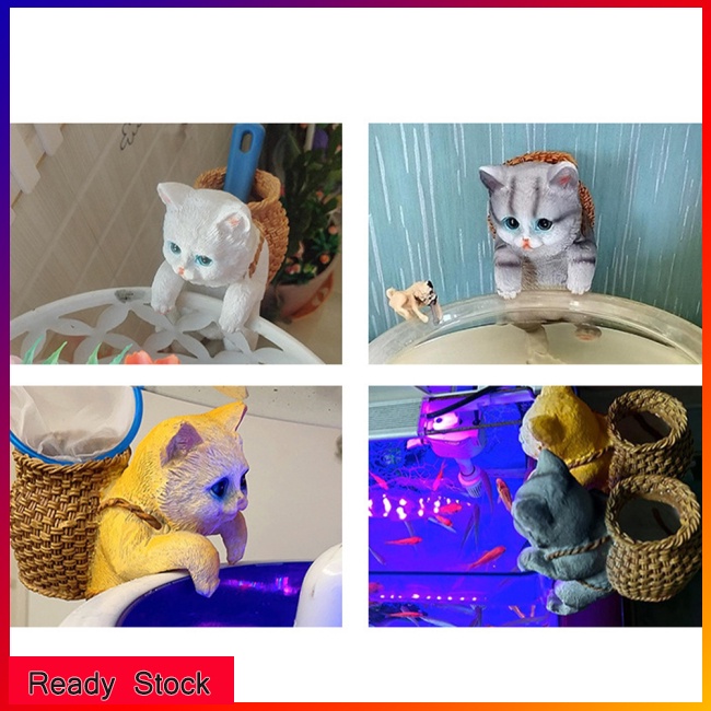 Phụ Kiện Trang Trí Bể Cá Hình Mèo Đeo Ba Lô Dễ Thương