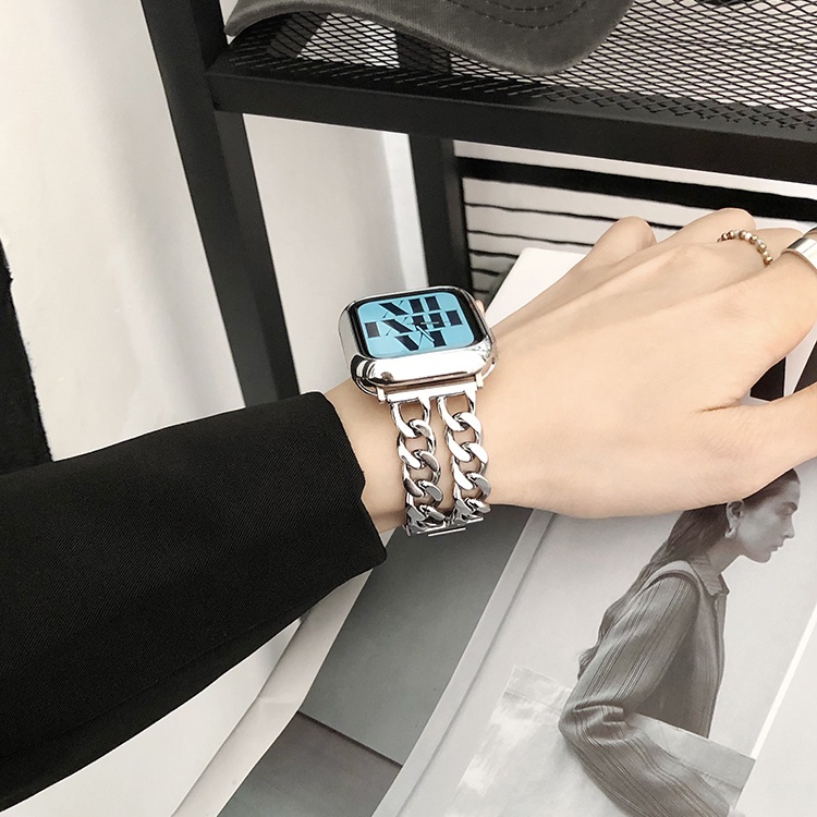 Dây Đeo Inox Màu Bạc Cho Đồng Hồ Thông Minh iwatch ultra 49mm 6 5 se 4 3 2 40mm 38 42mm 44mm 8 7 41mm 45mm