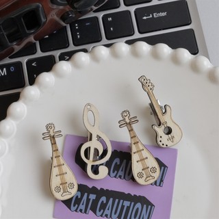 Guitar Kẹp Tóc Hàn Quốc Dễ Thương Ngộ nghĩnh Gỗ Bông Tai Kẹp Gió Ghi Chú Pipa Kẹp Tóc