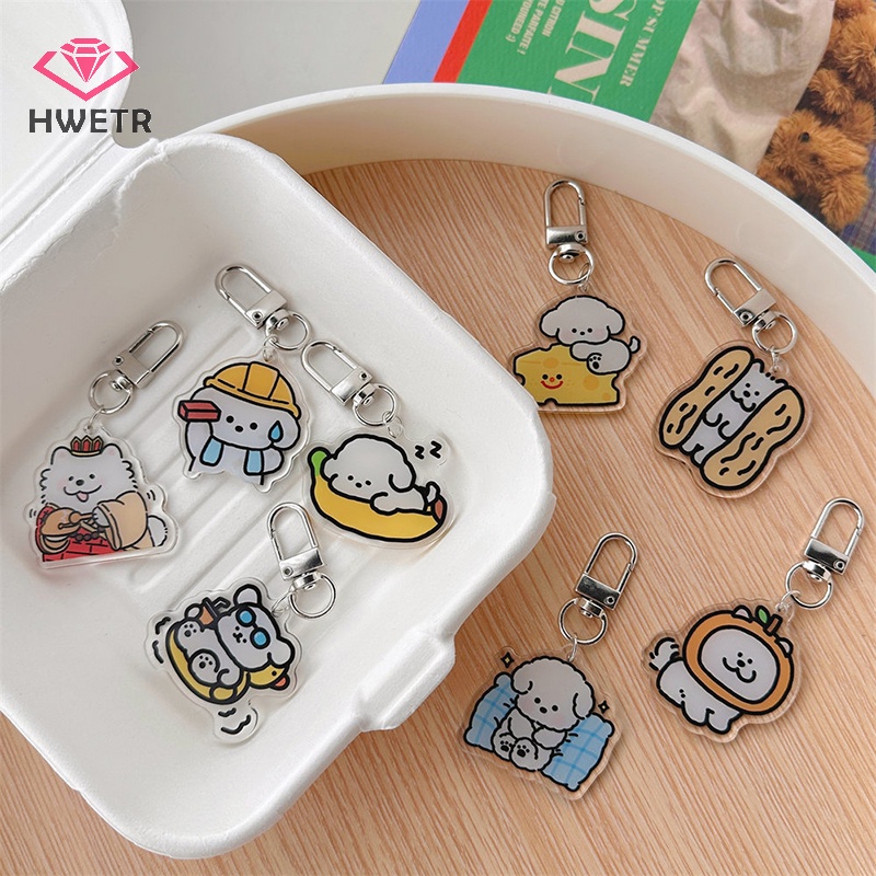 Móc Chìa Khóa Hình Chú Chó Hoạt Hình Bằng acrylic Dễ Thương Mới