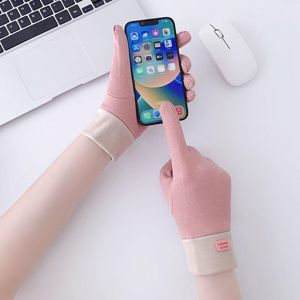 Eunlands Găng Tay Nhung Mềm Mại Dày Dặn Giữ Ấm Mùa Đông Có Thể Chạm Màn Hình Cảm Ứng Dành Cho Nam Nữ