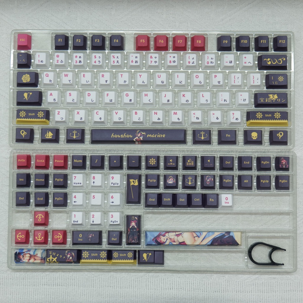 Houshou Marine Keycaps Cherry Profile Anime PBT DYE SUB Bàn Phím Cơ Keycap