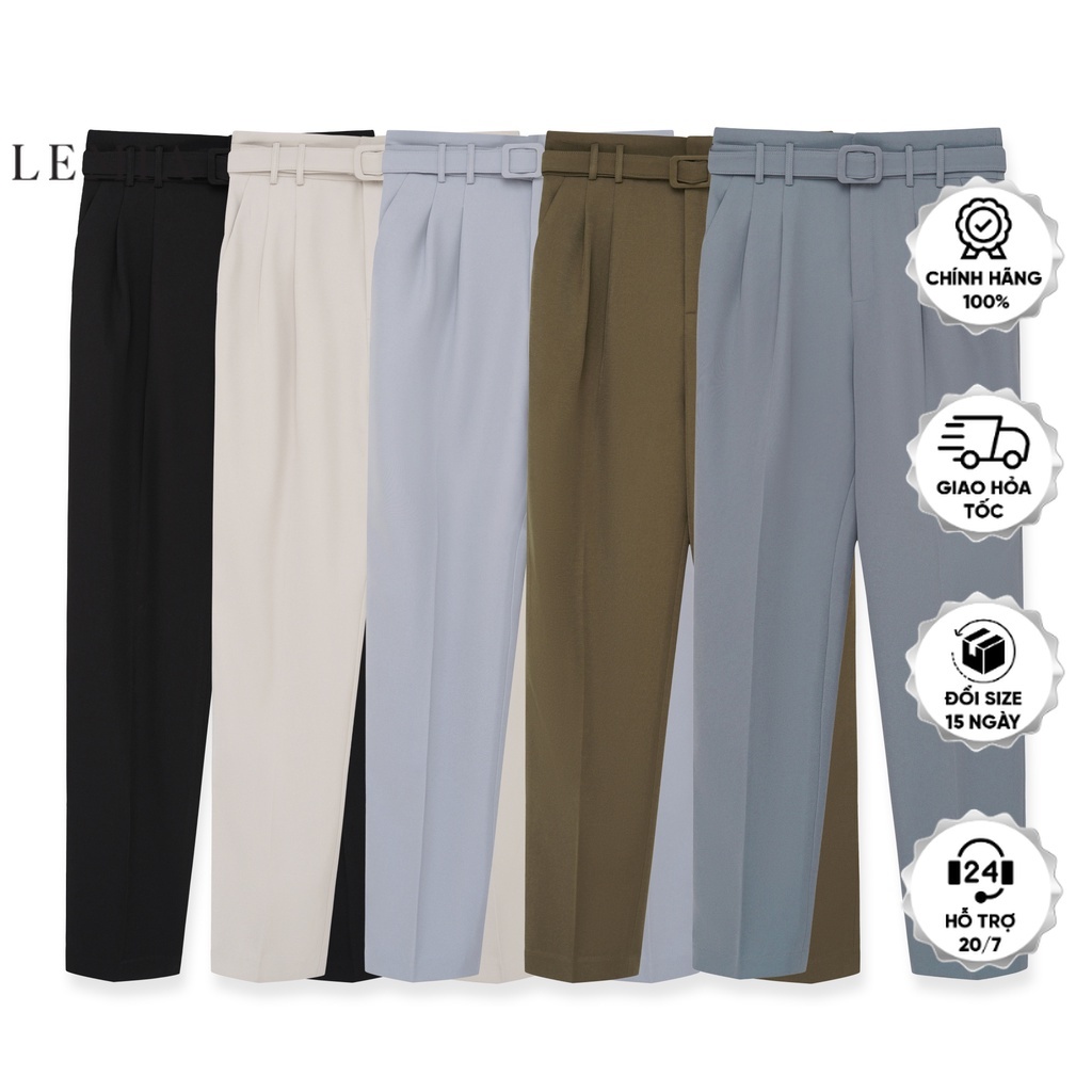 Quần Baggy Nữ Đai Vuông Bản Nhỏ Dáng Công Sở Thời Trang By LEMIA Design - 22Q006