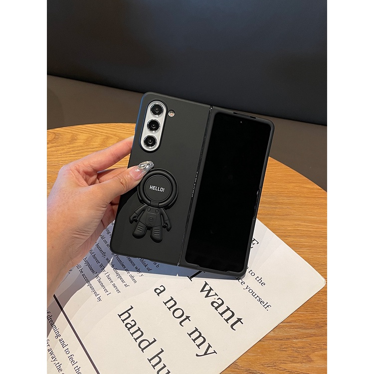 Ôp Điện Thoại Cứng Nhám Họa Tiết Phi Hành Gia Hoạt Hình Đáng Yêu Có Giá Đỡ Cho samsung galaxy z fold 5 4 3 2 5g Ốp