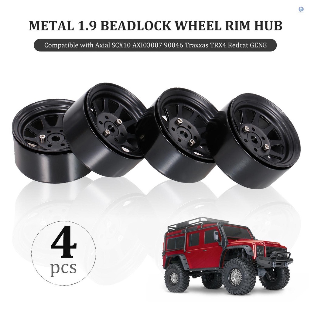 TRAXXAS Set 4 BáNh Xe Kim LoạI 1.9 Inch VớI axial scx10 axi03007 90046 Traxas trx4 redcat gen8 rc