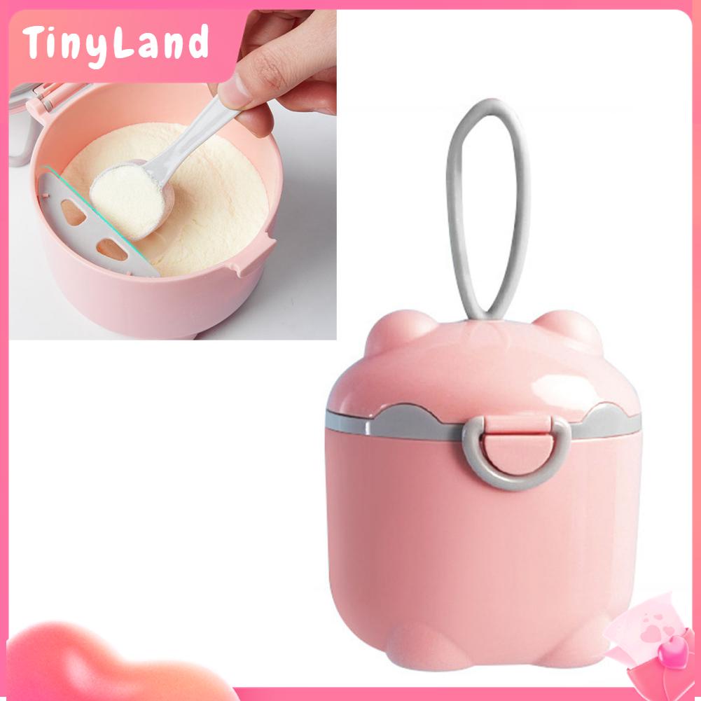 TinyLand Hộp đựng sữa bột cầm tay hình gấu dễ thương cho bé Hộp đựng đồ ăn nhẹ trái cây