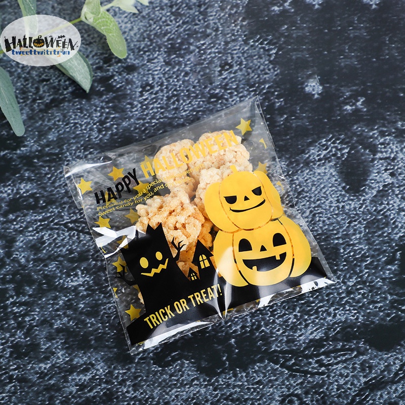 Tri Set 100 Túi Zip Đựng Kẹo / Bánh Quy Trang Trí Tiệc halloween