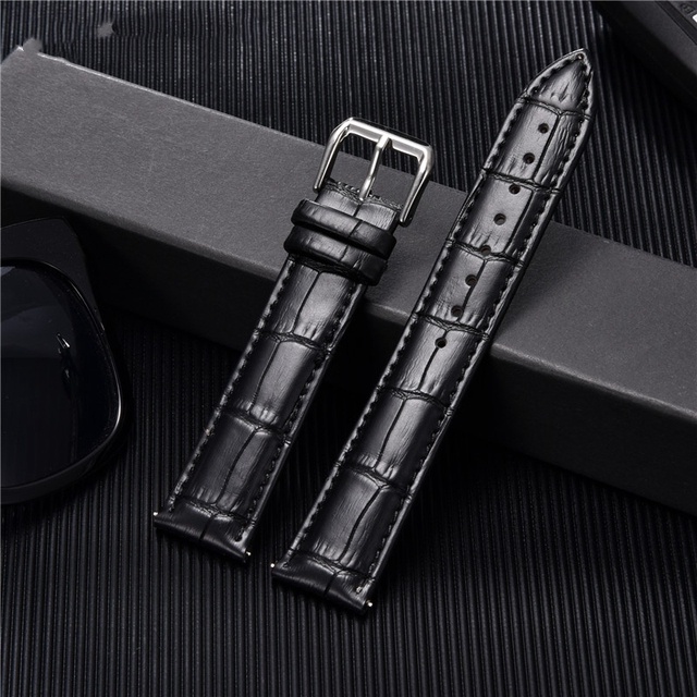 Dây Đeo Đồng Hồ Bằng Da Bò 18mm 20mm 22mm 24mm Cho Nam Nữ