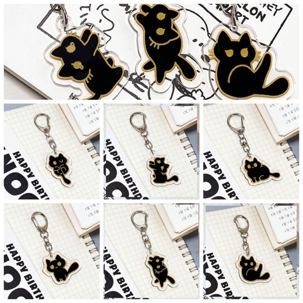 Móc Khóa acrylic Hình Mèo Đen Dễ Thương