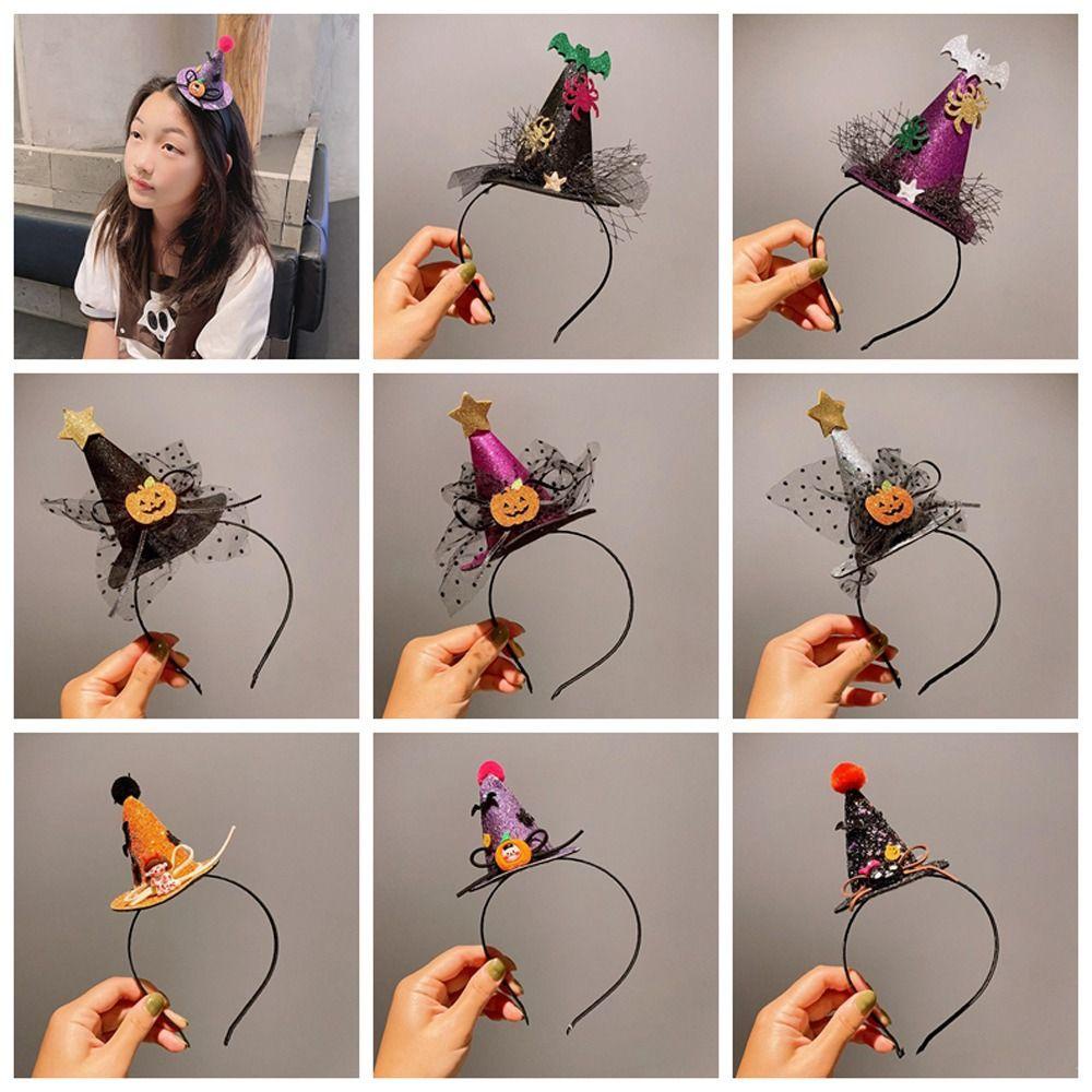 Băng Đô Cài Tóc Hình Nón Phù Thủy Dơi / Người Nhện / Ngôi Sao Kiểu halloween Dễ Thương