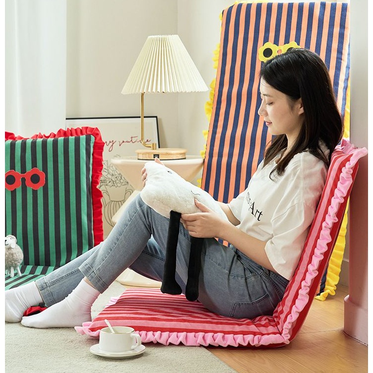 Ghế Lười tatami Gấp Được In Họa Tiết Hoạt Hình Dễ Thương Phong Cách Bắc Âu Trang Trí Nhà Cửa