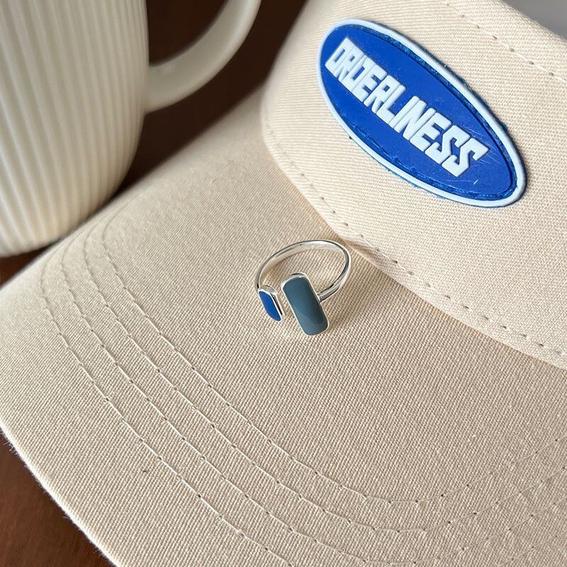 ⭐ Nhẫn Hình Chữ Nhật Màu Bạc Thiết Kế Đơn Giản Cá Tính Cho Nữ