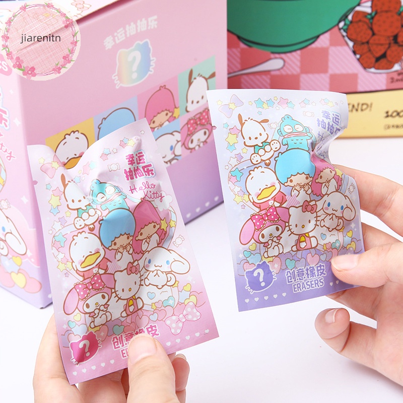 SANRIO Jiarenitn 1 Túi Gôm Tẩy Hình Hoạt Hình Ngẫu Nhiên Có Thể Tháo Rời Cho Trường Học Mẫu hello kitty melody kuromi cinnamoroll vn