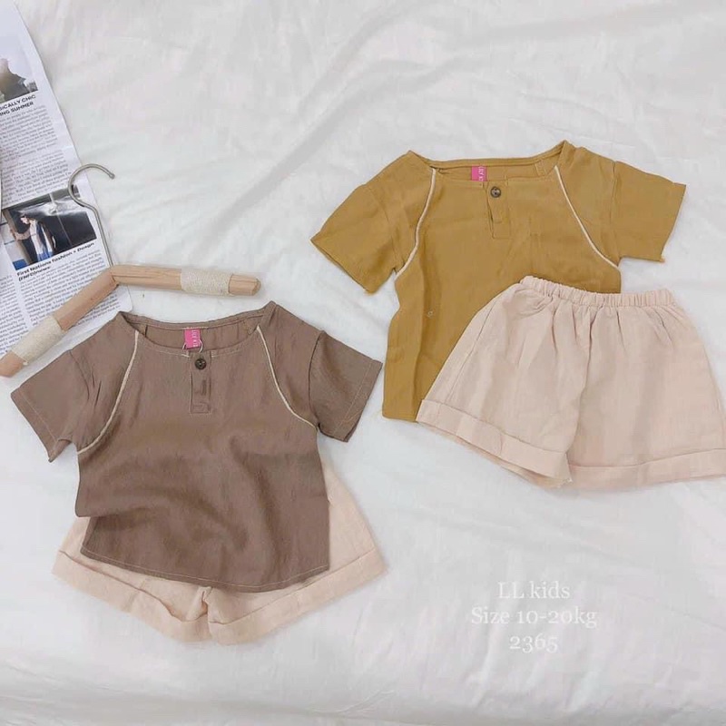 Bộ cộc tay bé trai chất đũi nilen mát, thấm hút cho bé mặc đi học, đi chơi