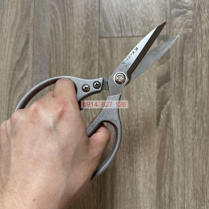 Kéo cắt nhà bếp KAPUSI Japan đa năng 8inch , màu bạc thép SK-5 lưỡi kéo sắc bén, Bh 12 tháng