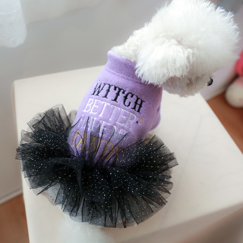 Đầm Hóa Trang Vải Gạc In Họa Tiết Kẹo Cho Thú Cưng Chó Mèo shih tzu teddy