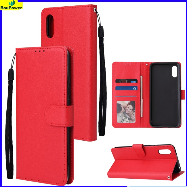Bao Da Điện Thoại pu Có 3 Ngăn Đựng Thẻ Cho redmi 9a / redmi 9c