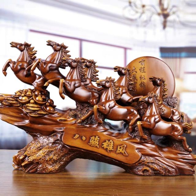 Tượng Gỗ Mã Đáo Thành Công Kích Thước 50*15*30cm Nặng 4,5kg