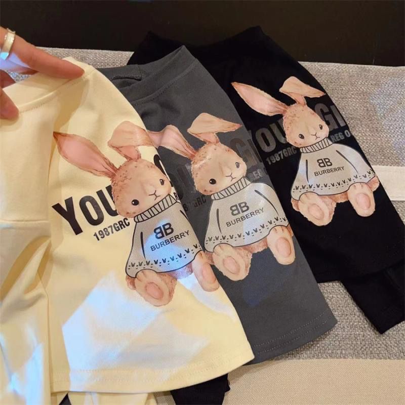 Aiyaya Áo Thun Tay Dài In Hình Thỏ Dễ Thương Thời Trang Mùa Thu Cho Bé Gái