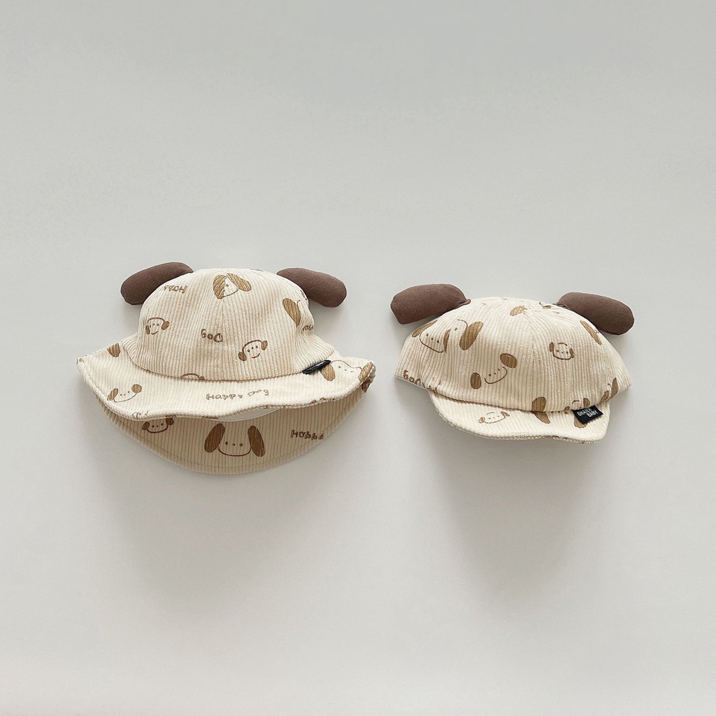 Nón bucket Chất Liệu Vải Nhung Họa Tiết Hoạt Hình Chống Nắng Ngoài Trời Cho Bé