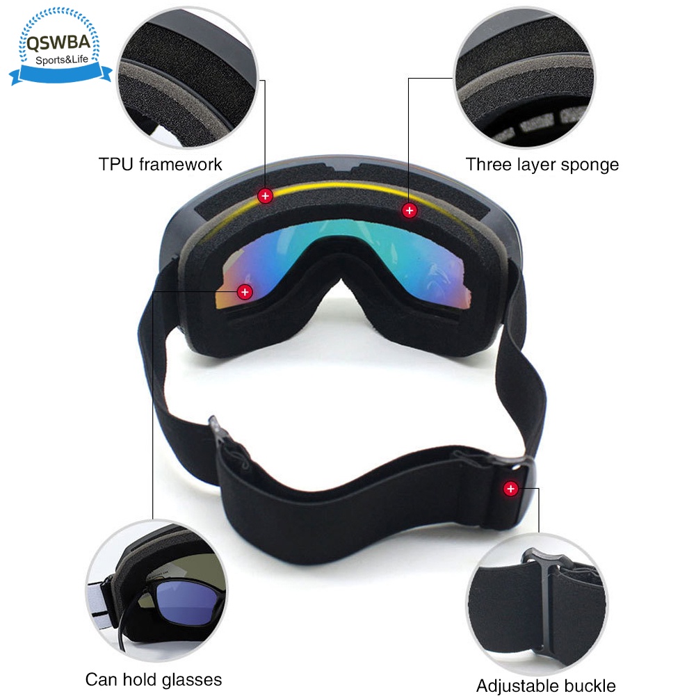 Kính Bảo Hộ Chống Gió Chống Sương Mù Độ Nét Cao Dùng Khi Chơi Thể Thao Trượt Tuyết