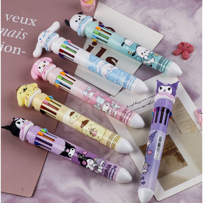 SANRIO Sy2 Bút Bi Ngòi 0.5mm 10 Màu Họa Tiết Thỏ Đáng Yêu Cho Bé ys2