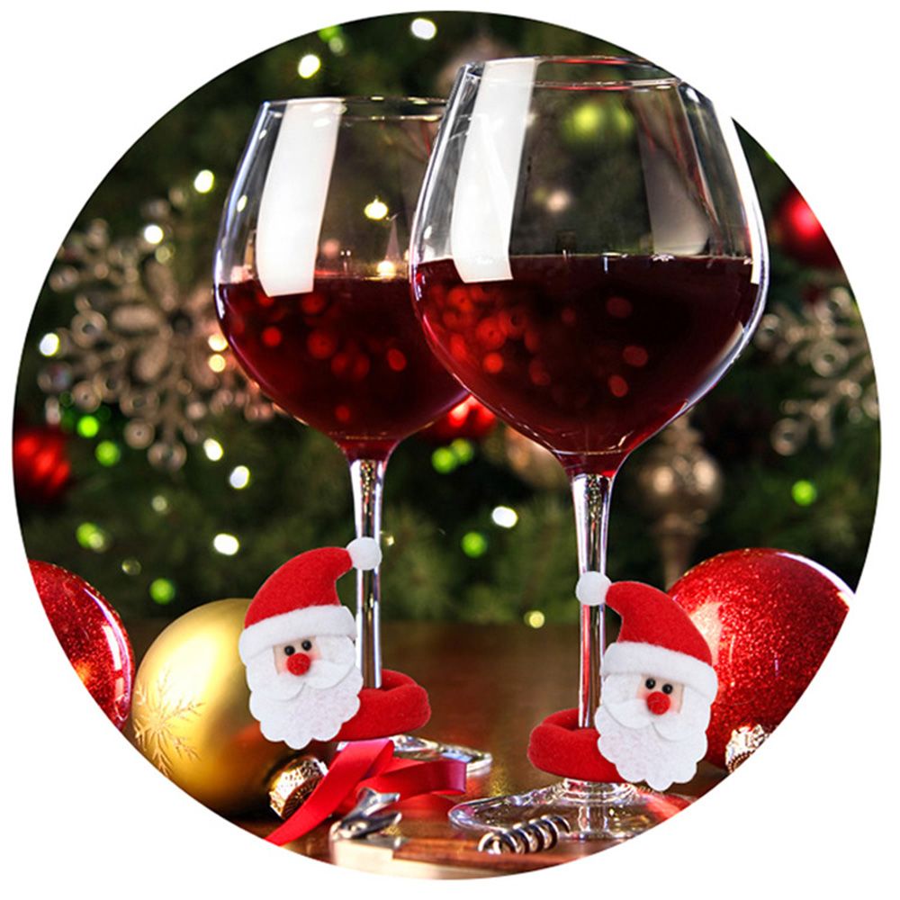 Xmas Búp Bê Trang Trí Giáng Sinh Chai Rượu / Ly Rượu
