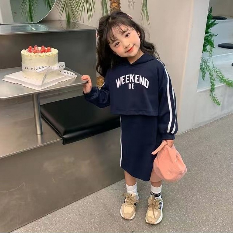 Áo Thun Tay Dài In Chữ Màu Sắc Tương Phản Phong Cách Thời Trang Xuân Thu Dành Cho Bé Gái