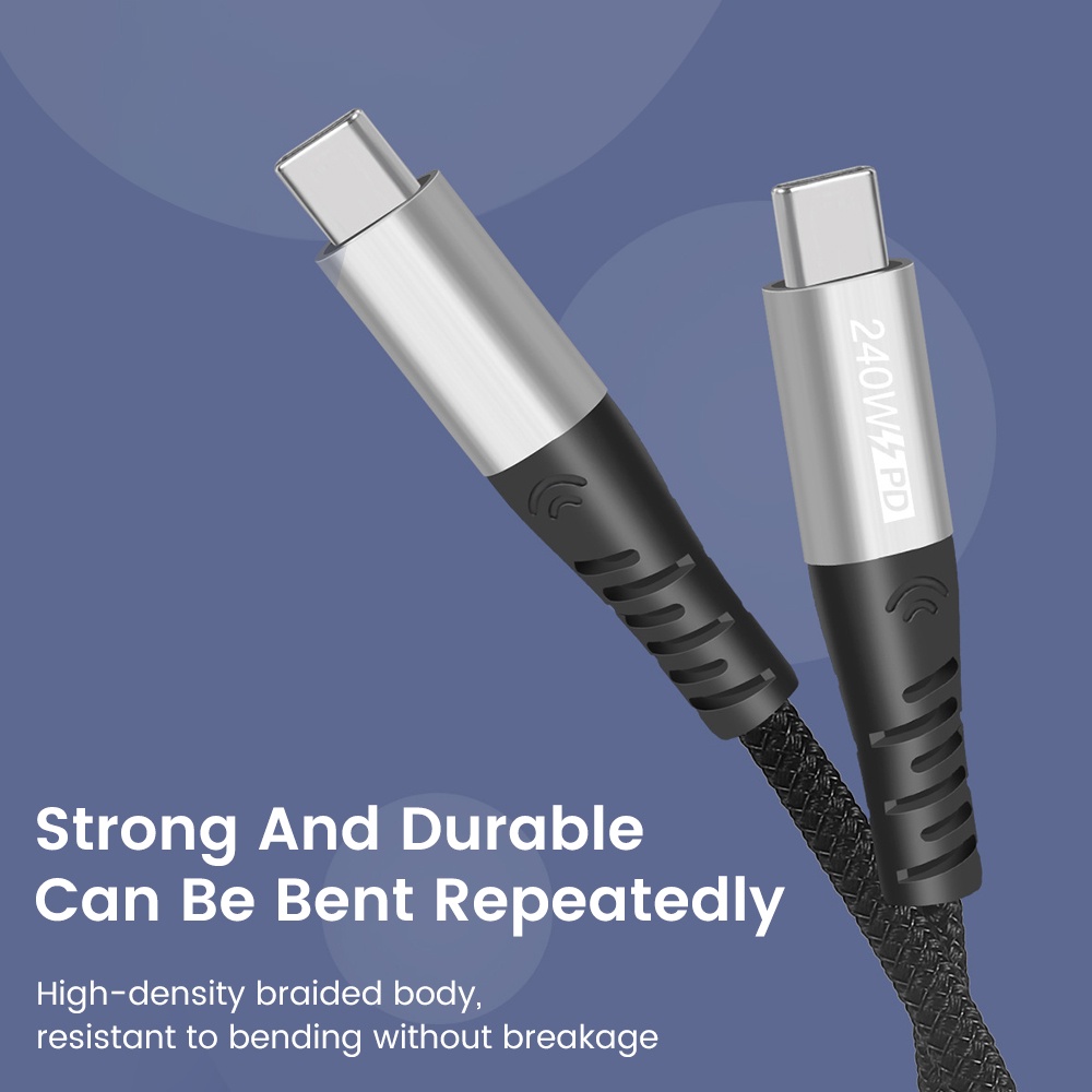 Elough PD 240W Elbow Super Fast Charging Cable Type C To Type C Wire Cable Data Cord