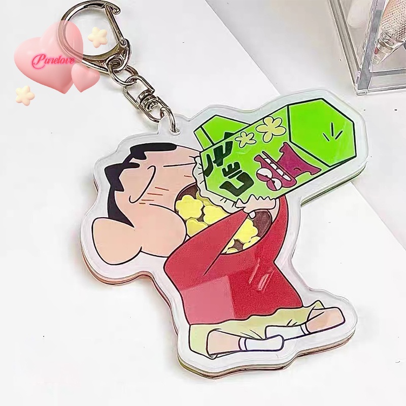 Móc khóa QrhYK hình cậu bé bút chì shin-chan mini bằng acrylic cho học sinh mẫu giáo