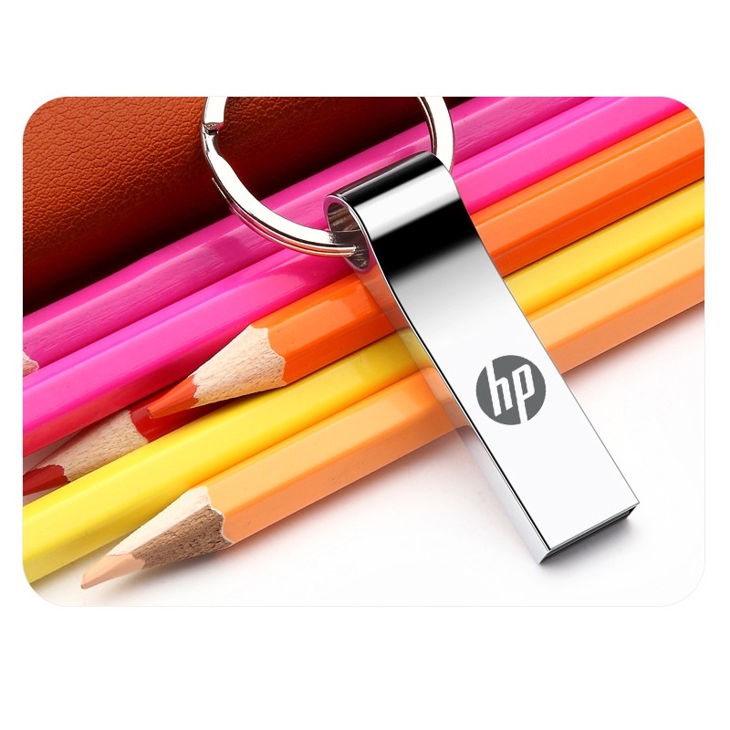 Ổ Đĩa Flash HP 2TB Tốc Độ Cao usb 16GB 32 64GB 128 512GB 1TB 2TB 32G 64G 128G Bằng Kim Loại Màu Bạc Có Móc Khóa usb 3.0