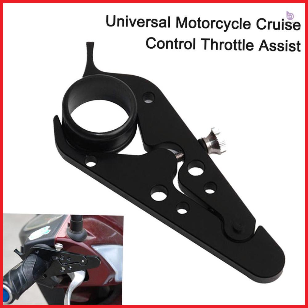 Universal Motorcycle Cruise Control Throttle Assist Hand Grip Lock Aluminum with Silicone Ring - Enhance Riding Comfort and Safety