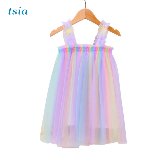 Đầm cotton Phối Lưới Nhiều Màu Sắc Cho Bé Gái 0-5 Tuổi