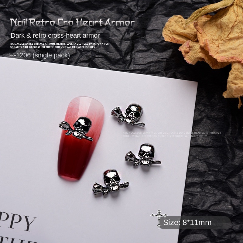 Phụ Kiện Kim Loại Trang Trí Móng Tay Hình Thánh Giá Độc Đáo