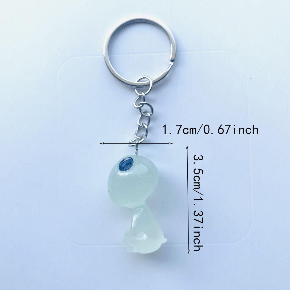 Norman Móc Khóa Hình Người Ngoài Hành Tinh Màu Xanh Lá Dạ Quang mini Bằng Nhựa resin Phát Sáng Trong Tối unisex