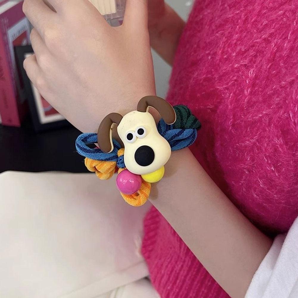 Dây Buộc Tóc Co Giãn Hình Chú Chó Hoạt Hình Nhiều Màu Dễ Thương c0t8