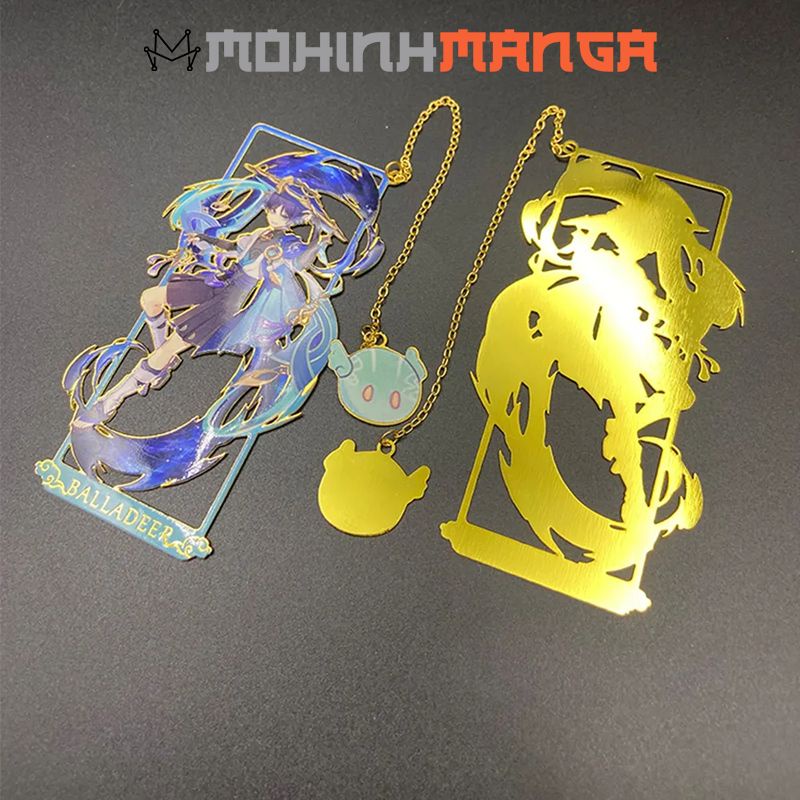 Bookmark kim loại đánh dấu trang sách Genshin Impact Kazuha Nahida Venti Ei Zhongli Xiao Albedo Childe Nilou Miko