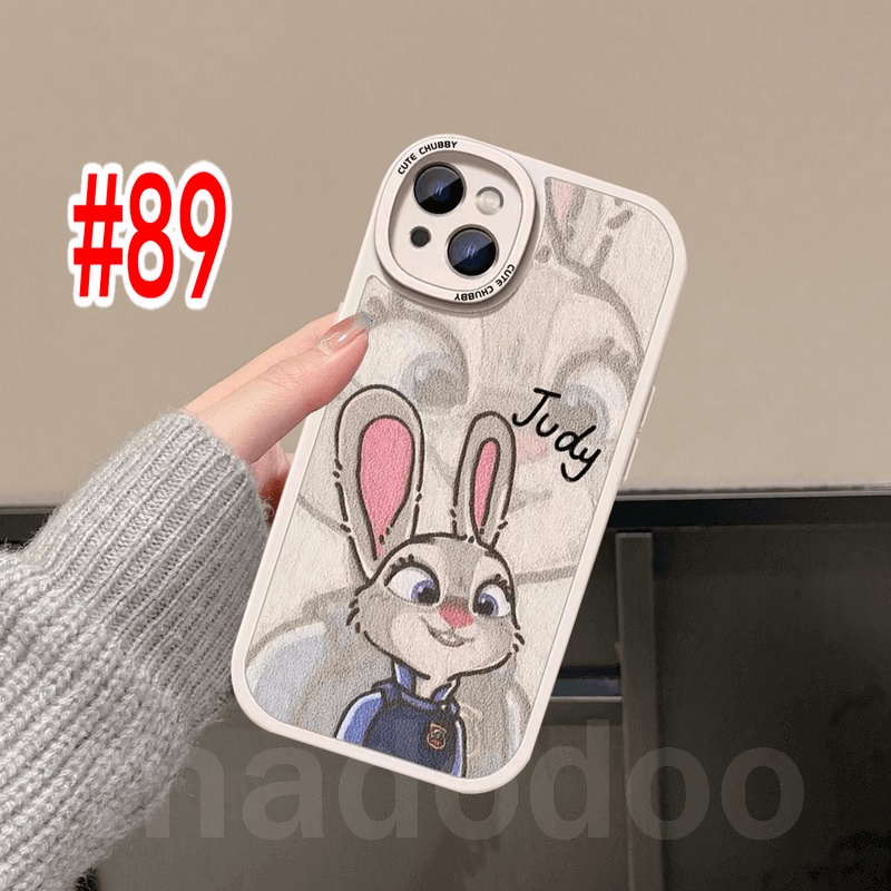 Ốp lưng ngọt Soft For iPhone 15 14 13 12 Mini 11 Pro Xs max 6 6S 7 8 Plus X XR 11promax 12promax 13promax Cute Cartoon Zootopia Officer Rabbit Judy and Mr. Fox Nick Oval Fine Hole Shockproof Phone Case XPN 89