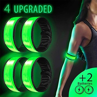 Chạy Ban Đêm Dạ Quang Vòng Tay Cho Nam / Nữ / Trẻ Em LED Phát Sáng Dây Đeo Tay Thể Thao Ngoài Trời Cảnh Báo Băng Tay