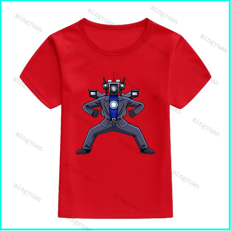 Mingyuan titan Áo Thun Tay Ngắn Dáng Rộng In Hình Máy Ảnh Người Đàn Ông skibidi toilet dan membuatnya menari Giản Dị Cho Thanh Thiếu Niên