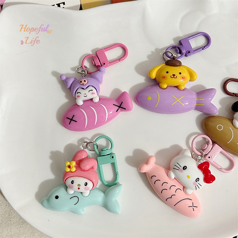 Móc Khóa mini Hình sanrio kitty kuromi pochacco melody Dễ Thương