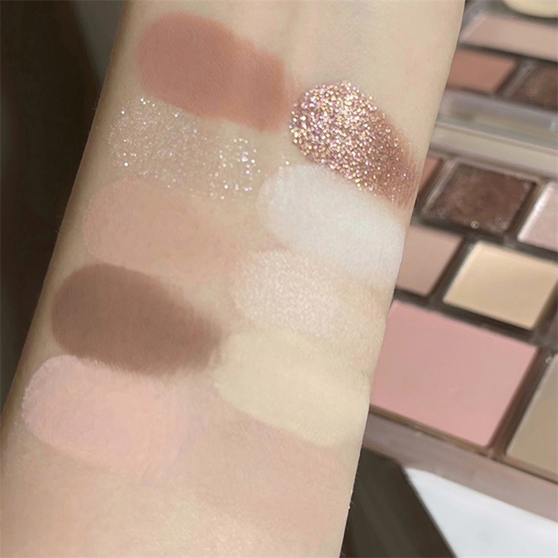 Bảng Phấn Mắt 10 Màu Sắc Hiệu Ứng Lì / Ánh Nhũ Trang Điểm Bắt Sáng