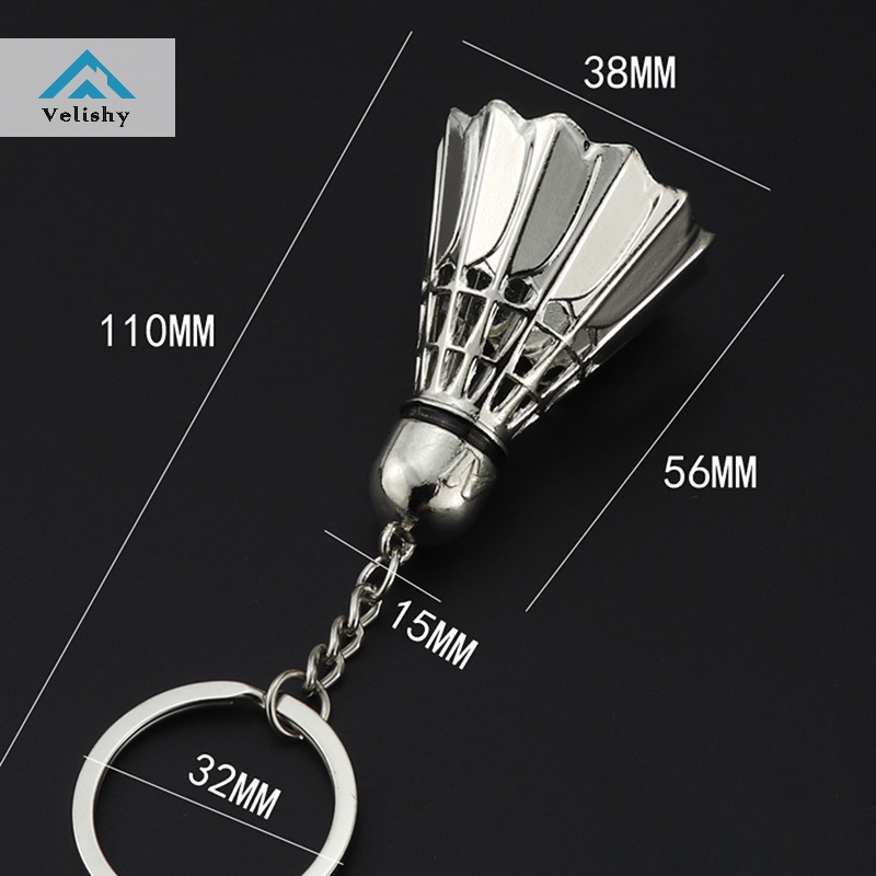 Velishy Móc Khóa Hình Quả Cầu Lông 3d Bằng Kim Loại