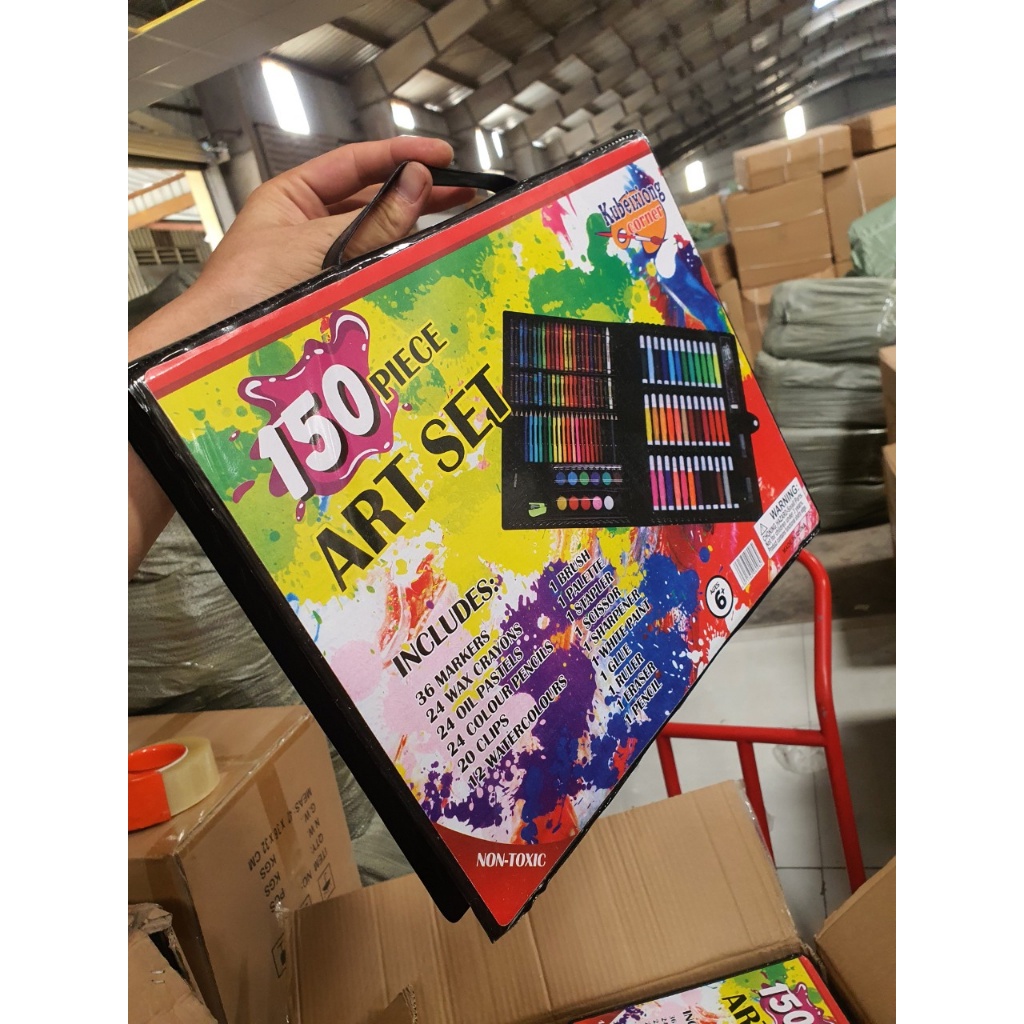Bộ hộp bút màu 150 món bé tô màu hộp màu 150 chi tiết bé vẽ tranh HSD365 quà tặng bé gái quà sinh nhật