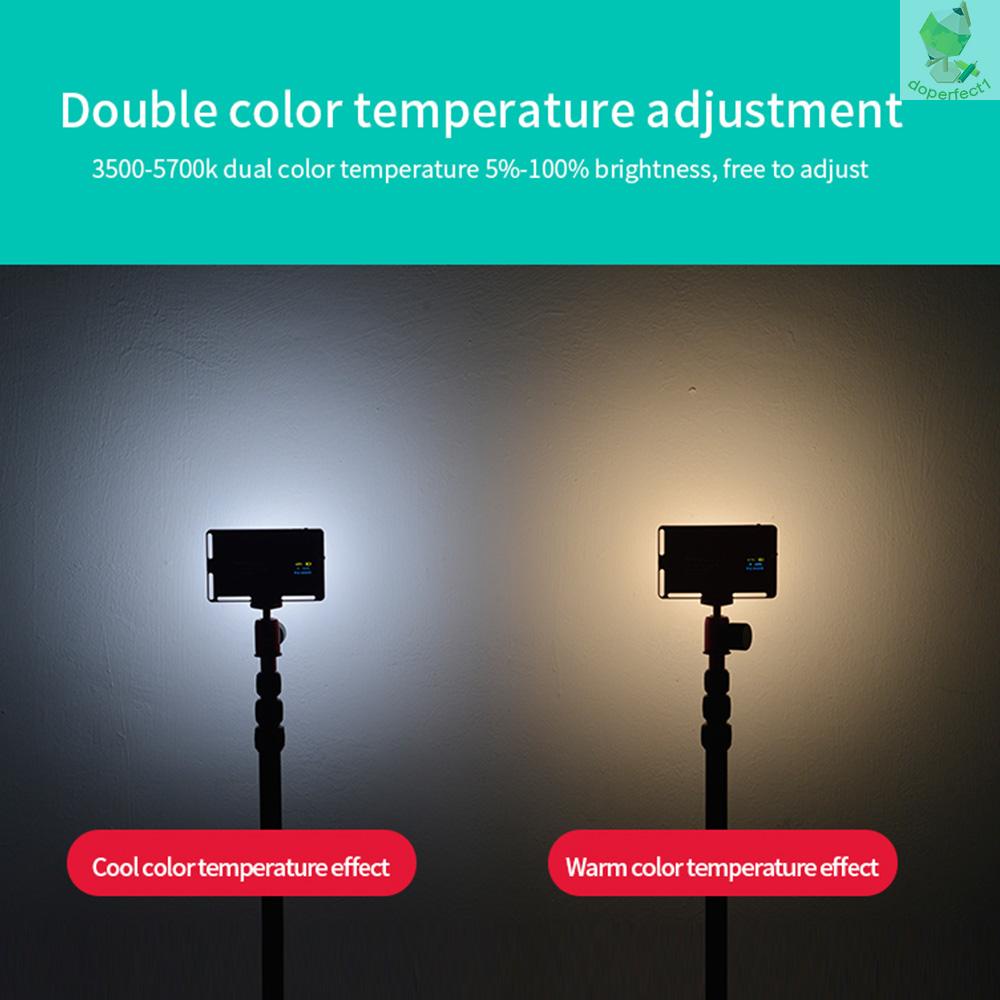Andoer Đèn led Chụp Ảnh video 2800mah 1 / 4 inch Lỗ Vít 3500k-5700k Có Thể Tháo Rời 96 Đèn led Flo-9.7