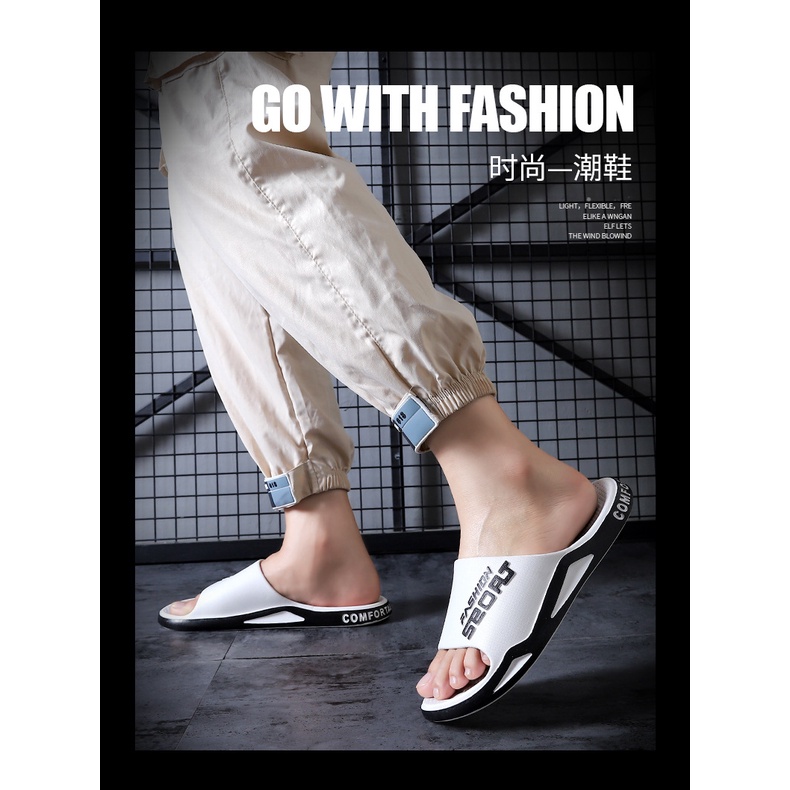 Mới Dép Nhựa pvc Hở Ngón Thoáng Khí Thoải Mái Thời Trang Đi Biển Cho Nam