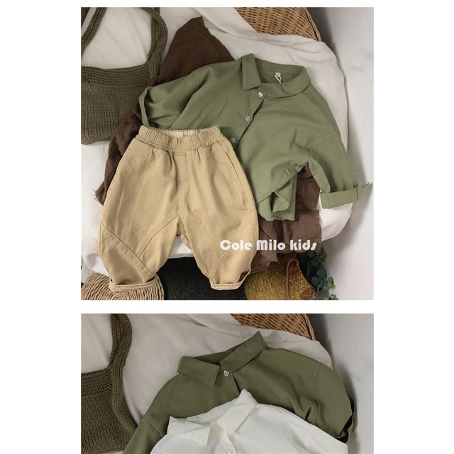 Áo Sơ Mi cotton Lanh Dáng Rộng Thời Trang Dành Cho Bé Trai