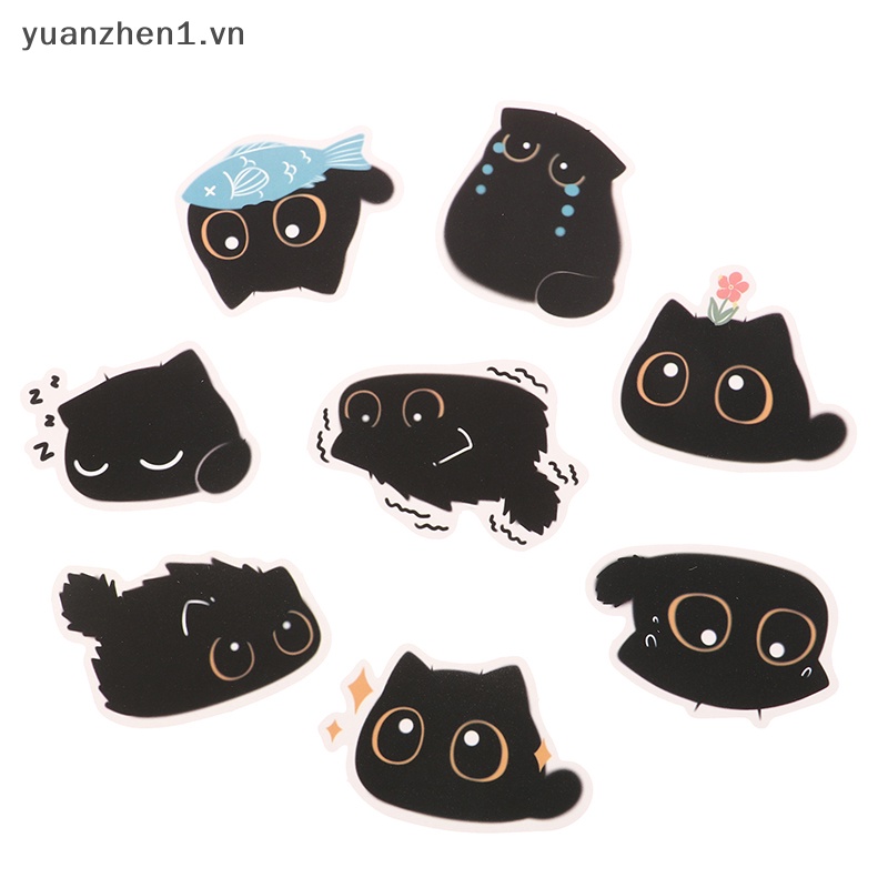 Set 40 Miếng Dán Trang Trí Hình Mèo Đen Dễ Thương