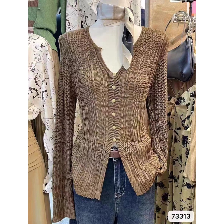 Áo len cardigan nữ dài tay khí chất mùa thu 2023 phong cách mới cho nữ