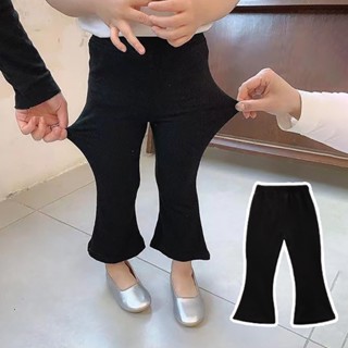 Quần Legging Bé Gái Thu Đông Phiên Bản Hàn Quốc Quần Legging Trẻ Em Trung Nhỏ Trẻ Em Quần loe Eo Phẳng Ấm Áp Bé Gái Micro loe Quần 36DL